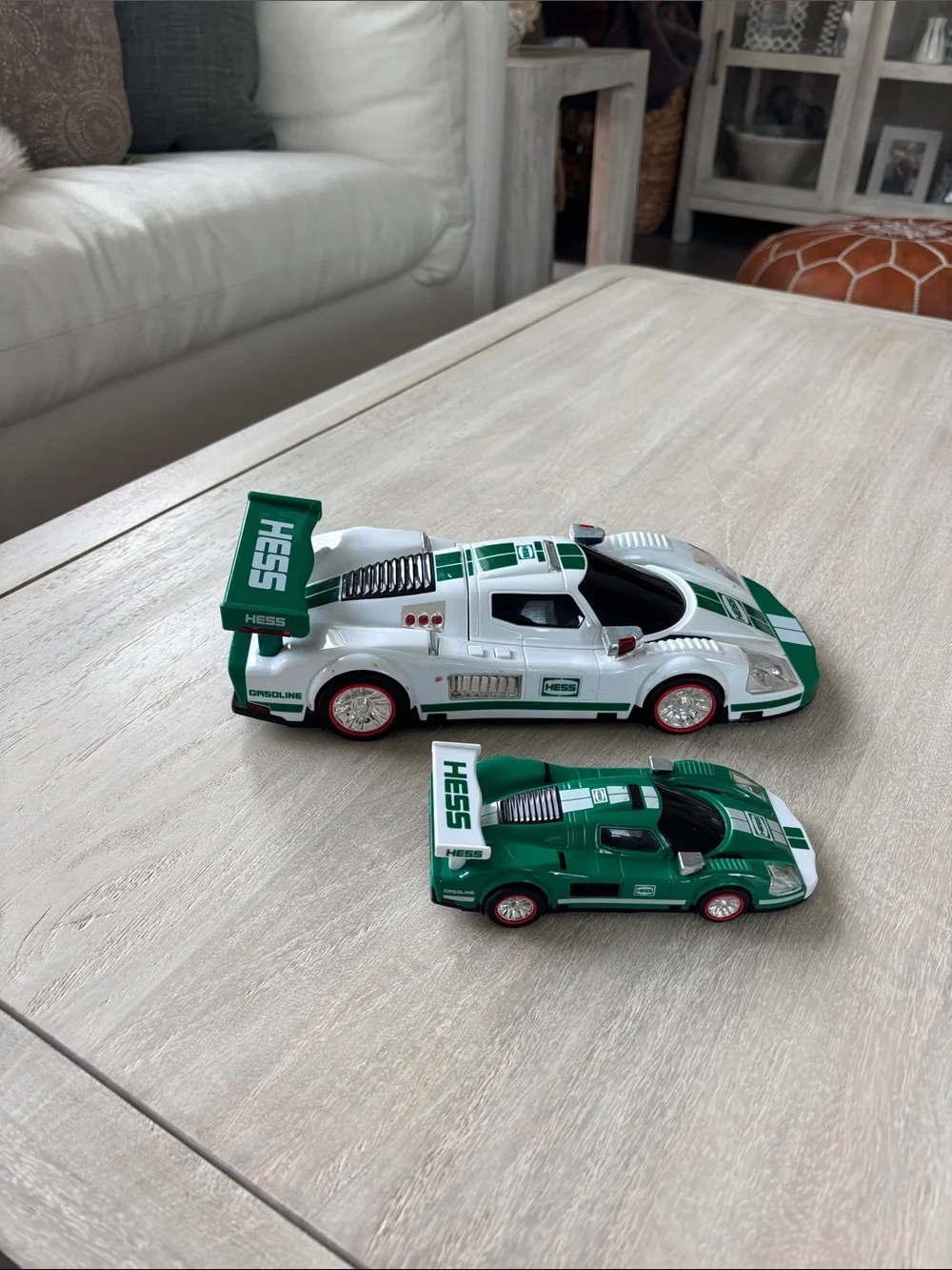 HESS Green & White Racing Car Toy - Kids Vehicle
